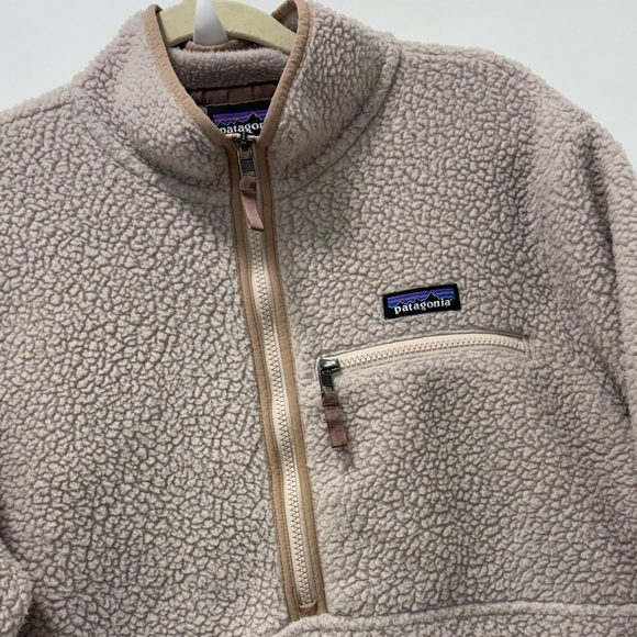 PATAGONIA WOMENS RETRO PILE FLEECE MARSUPIAL-SHROOM TAUPE! - Picture 3 of 10